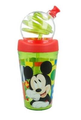 Vaso infantil reutilizable con pajita looping de la licencia oficial disney Mickey Mouse, capacidad: 420ml