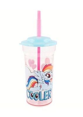 vaso reutilizable con pajita de la licencia my little Pony, producto de plastico libre de BPA, vaso con caña