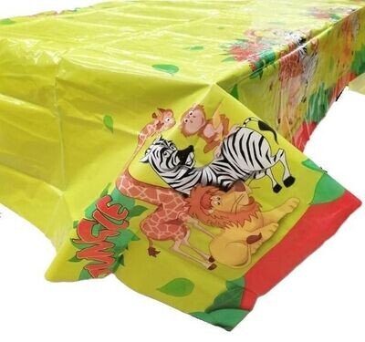 Mantel fiesta 120x180 cm Jungle leon, producto de plastico, ideal como complemento para fiestas de cumpleaños o eventos