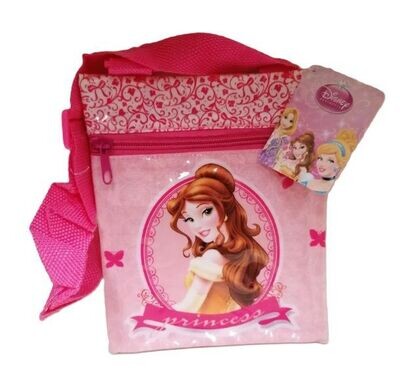 Bandolera licencia oficial Disney Princesas, diseño Bella, con cremallera y correa ajustable