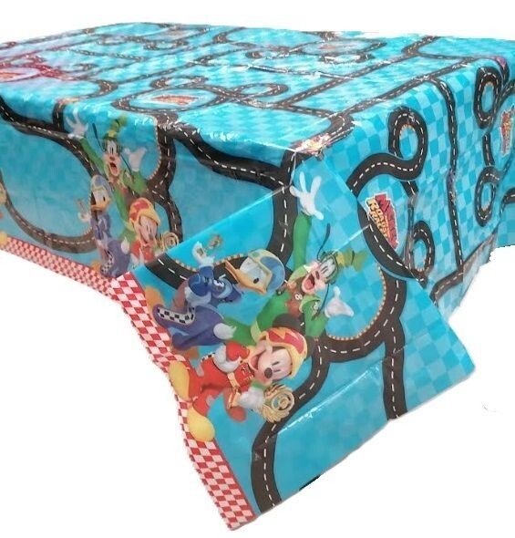 mantel plastico 120x180 cm Mickey super pilotos, producto de plastico ideal para cumpleaños