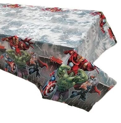 mantel fiesta licencia oficial Marvel Avengers 120x180cm, producto de plastico ideal para cumpleaños