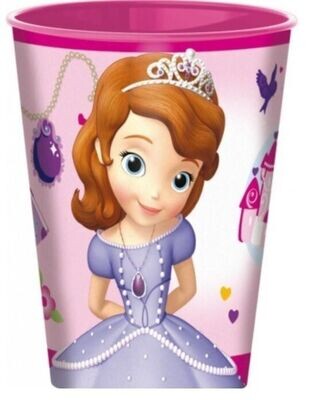 Vaso reutilizable de la licencia oficial disney, Princesa Sofia, producto de plastico libre de BPA