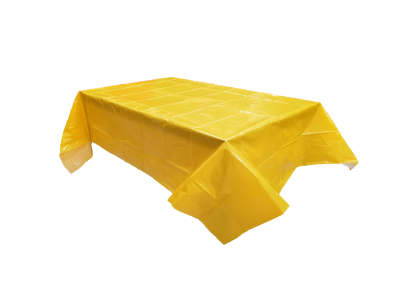 mantel fiesta 120x180cm amarillo, producto de plastico,  ideal como complemento para fiestas de cumpleaños o eventos