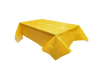 mantel fiesta 120x180cm amarillo, producto de plastico, ideal como complemento para fiestas de cumpleaños o eventos