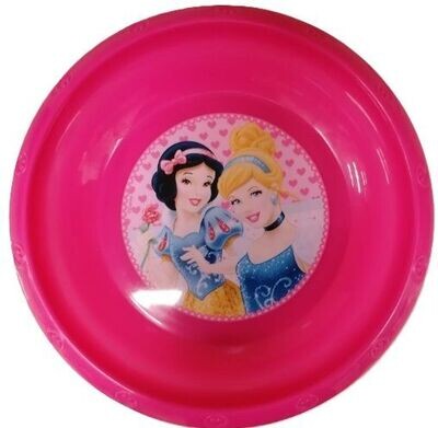 cuenco fiesta reutilizable licencia oficial Princesas Disney, fucsia, de plastico libre de BPA