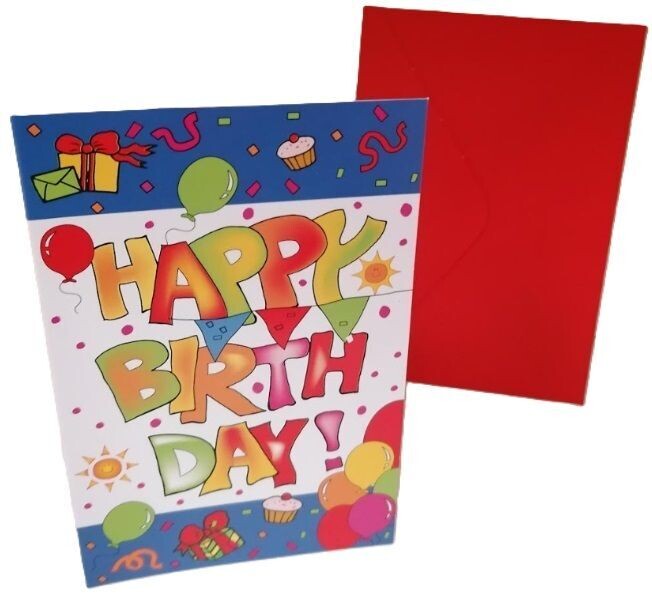 Pack de 4 invitaciones con sobre para cumpleaños