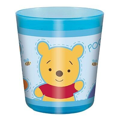 vaso reutilizable para fiesta winnie azul