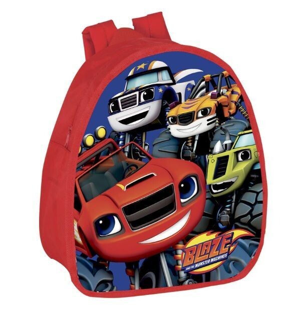 Mochila guarderia licencia oficial Blaze, color rojo, dimensiones: 30x26x11cm