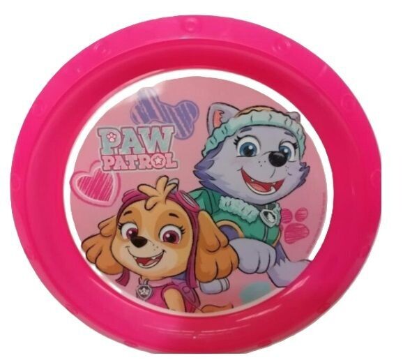 plato reutilizable fiesta Patrulla canina girl, skye y everest, plastico libre de BPA