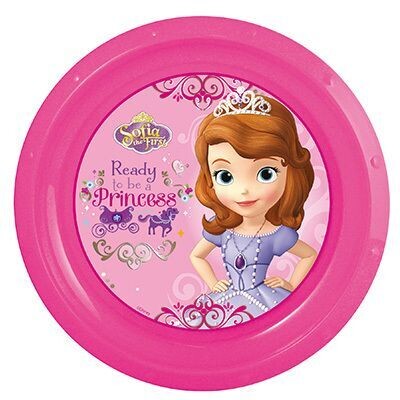 Plato reutilizable de la licencia oficial disney princesa Sofia, de plastico libre de BPA