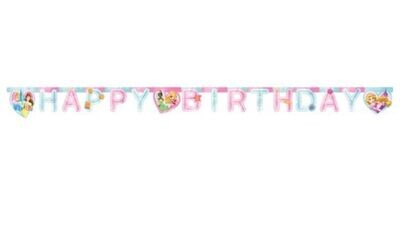Guirnalda Happy Birthday (Feliz Cumpleaños) Disney Princesas, producto de carton