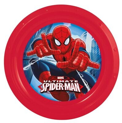 Plato reutilizable de la licencia oficial Spiderman, de plastico libre de BPA