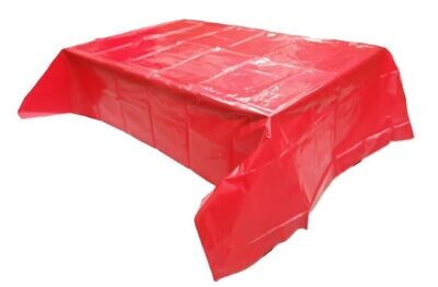 mantel fiesta 120x180cm Rojo, producto de plastico, ideal como complemento para fiestas de cumpleaños o eventos
