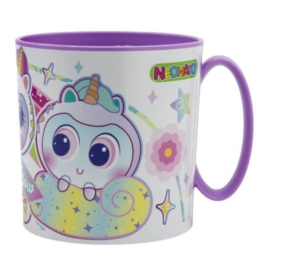 Taza de plástico reutilizable Apta para microondas, licencia oficial Kasimeritos, 350 ml, unicornio baby