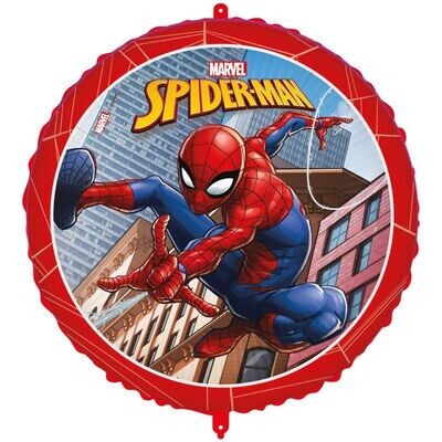 Globo foil Spiderman warriors, 46 cm, ideal para decorar fiestas de cumpleaños