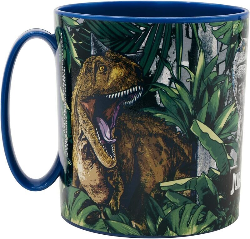 Taza apta para microondas de la licencia oficial Jurassic Park, capacidad: 350ml, producto de plastico libre de BPA