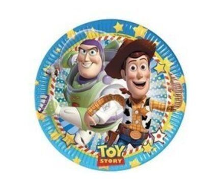 Pack 8 platos de cartón para fiesta, 23cm, Disney Toy Story, ideal fiestas de cumpleaños
