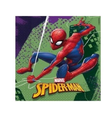 Pack de 20 servilletas de papel para fiestas de cumpleaños, doble hoja, marvel spiderman