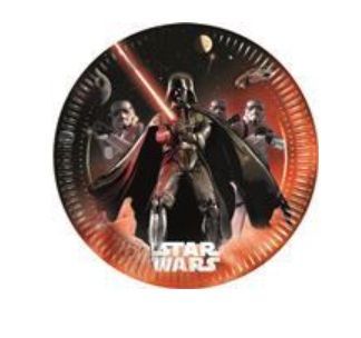 Pack 8 platos de cartón para fiesta, Star Wars 23cm light, ideal fiestas de cumpleaños
