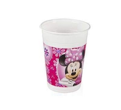Pack de 10 vasos de plastico para fiestas, 200ml disney minnie mouse pink