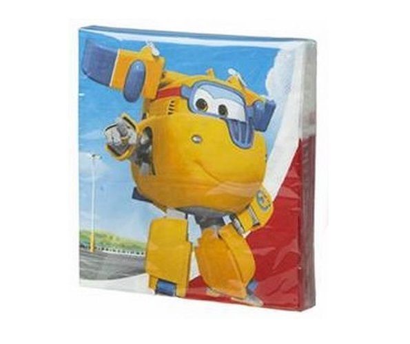 Pack de 20 servilletas de papel para fiestas de cumpleaños,  licencia oficial Super wings