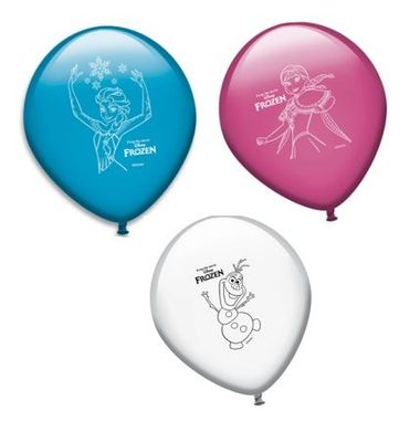 Pack 8 globos licencia oficial Disney Frozen, ideales para decorar fiestas de cumpleaños