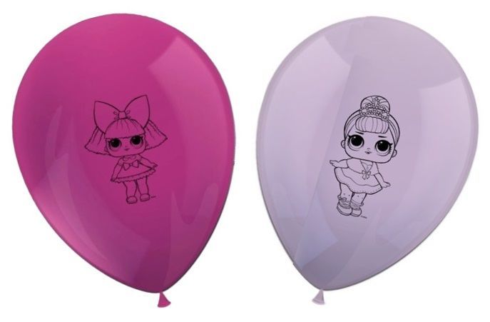Paquete de 8 globos Lol Surprise, ideales para decorar fiestas de cumpleaños