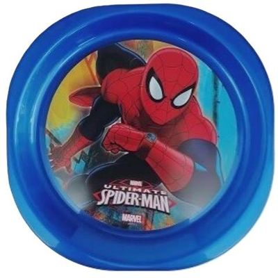plato reutilizable fiesta licencia oficial Marvel Spiderman, plastico libre de BPA