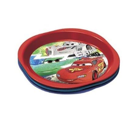 3 platos reutilizable fiesta licencia oficial disney Cars, plastico libre de BPA