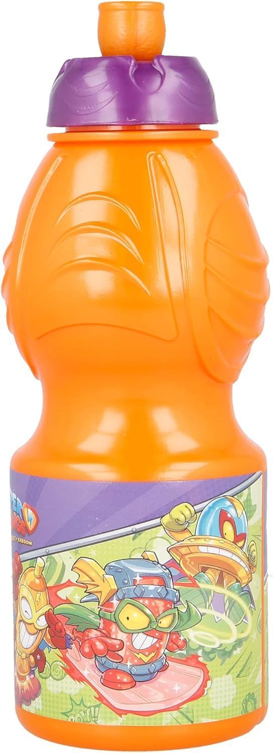 Botella sport super zing, naranja, reutilizable, 400 ml sin BPA