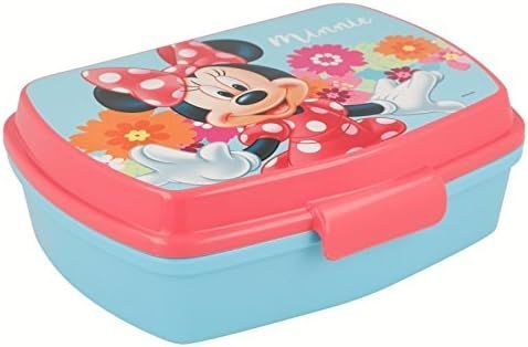 Sandwichera rectangular de la licencia oficial Disney Minnie Mouse, producto de plástico resistente, ideal para llevar el almuerzo