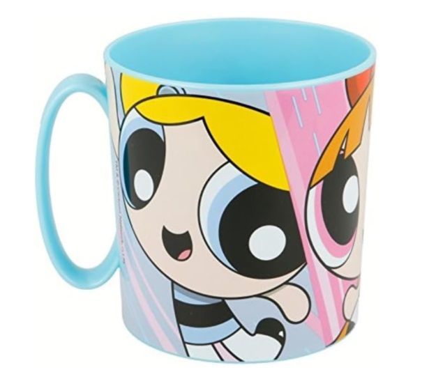 Taza apta para microondas de la licencia oficial Super nenas, capacidad: 350ml, producto de plastico libre de BPA