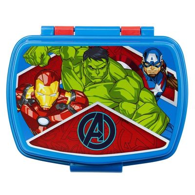 Sandwichera rectangular de la licencia oficial marvel Avengers heraldic army, producto de plastico resistente libre de BPA
