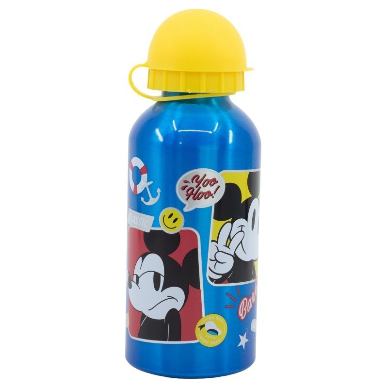 Botella de aluminio, licencia oficial disney, Mickey Mouse,  capacidad: 400ml