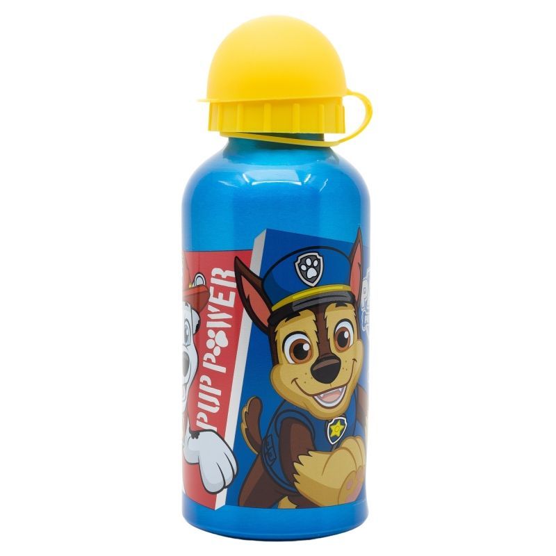 Botella de aluminio, licencia oficial Patrulla canina, Paw patrol,  capacidad: 400ml
