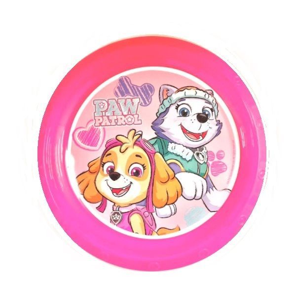 plato reutilizable fiesta Patrulla canina girl, skye y everest, plastico libre de BPA