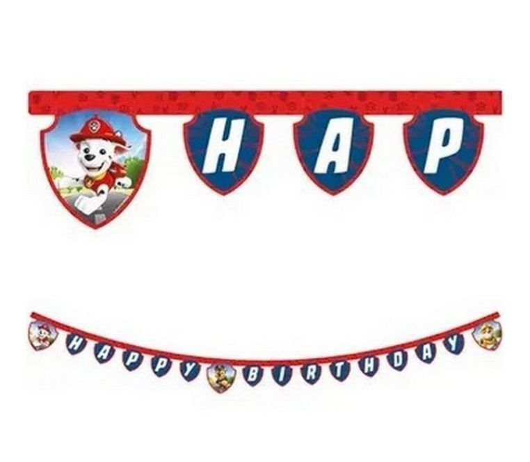 Guirnalda feliz cumpleaños de la licencia oficial Patrulla canina, producto de carton