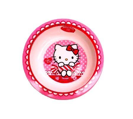 Plato hondo reutilizable Hello Kitty, apto para microondas