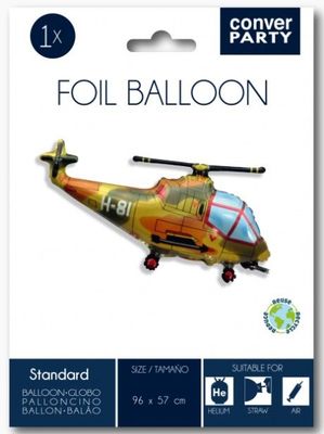 Globo foil Helicoptero, 96x57cm, ideal para decorar fiestas de cumpleaños
