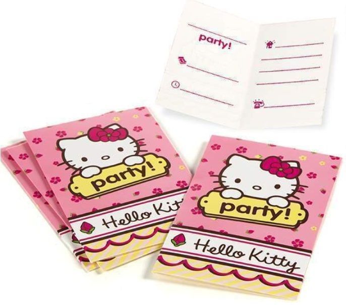 Pack 6 invitaciones Hello kitty