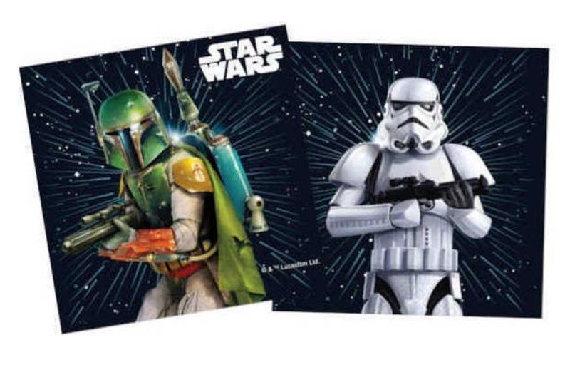 Pack de 20 servilletas de papel para fiestas de cumpleaños,  Star Wars Darth Vader