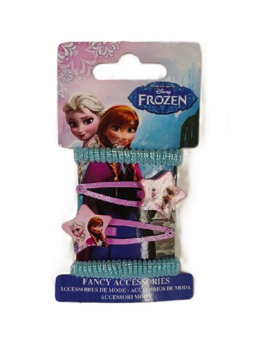 Pack de coleteros y pinzas para el pelo de la licencia oficial Disney Frozen, diseño estrella Elsa y Anna