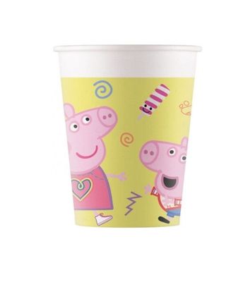 Pack 8 vasos de cartón para fiestas, Peppa pig