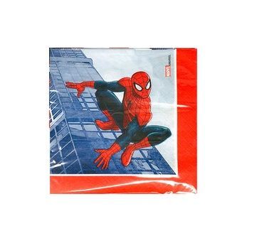 Pack de 20 servilletas de papel para fiestas de cumpleaños, doble hoja, marvel spiderman