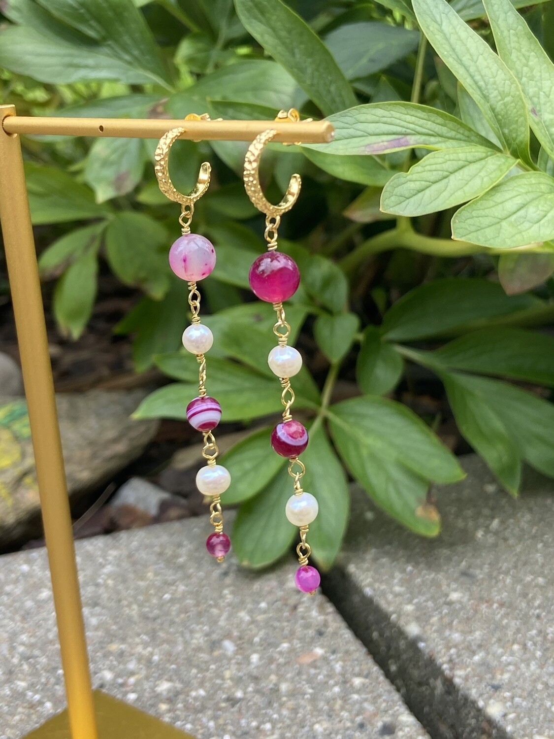 Lyserøde Marie øreringe