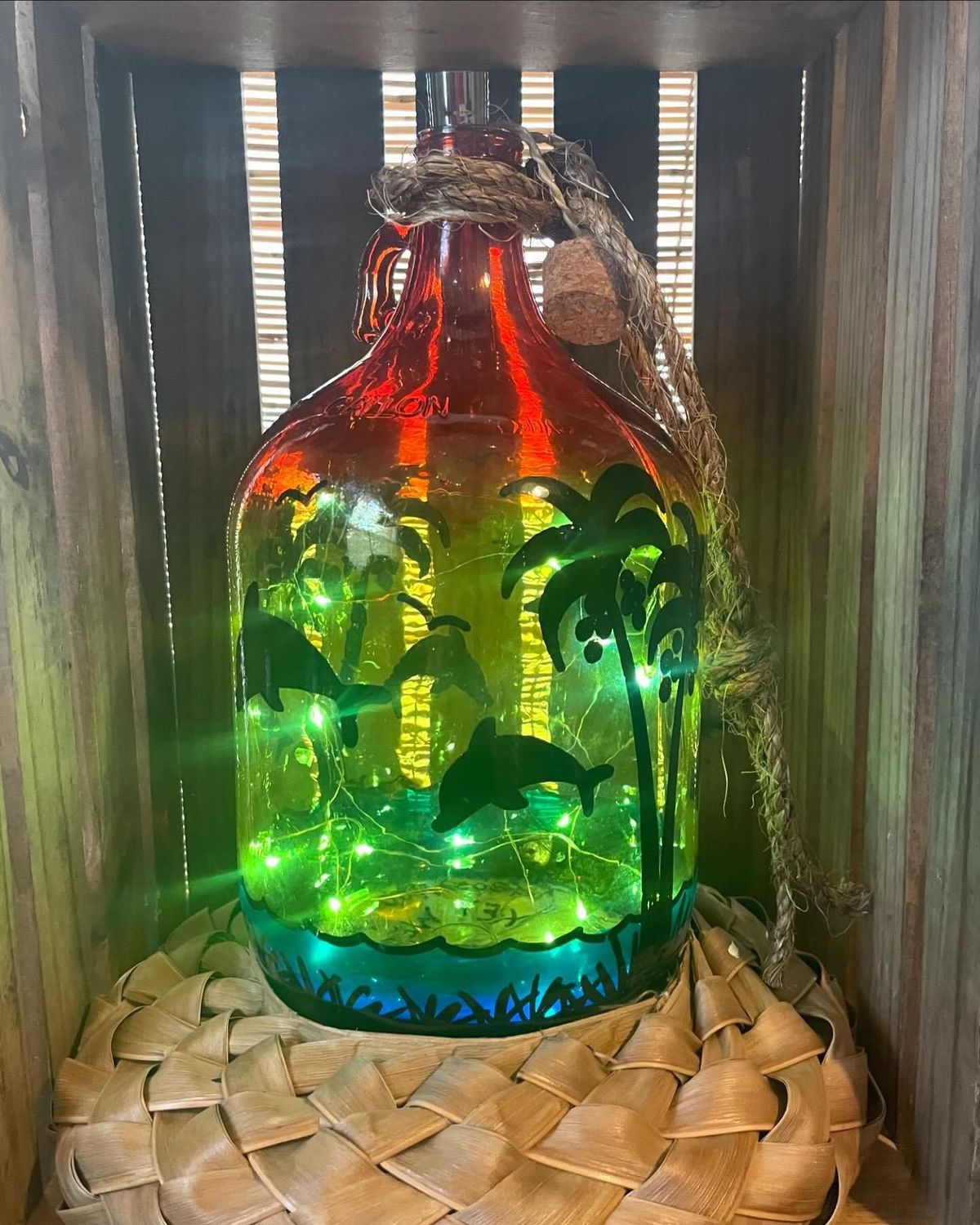 CUSTOM HAND PAINTED GLASS GALLON JUGS
