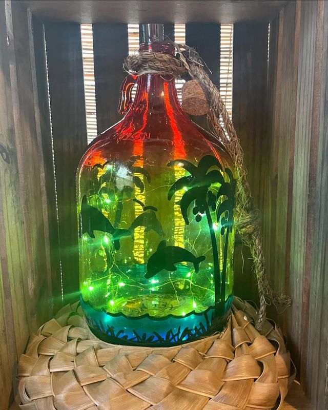 CUSTOM HAND PAINTED GLASS GALLON JUGS