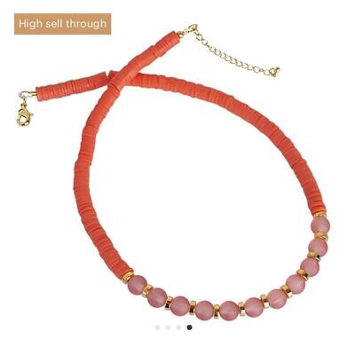 Beach Heishi and Glass beads Orange