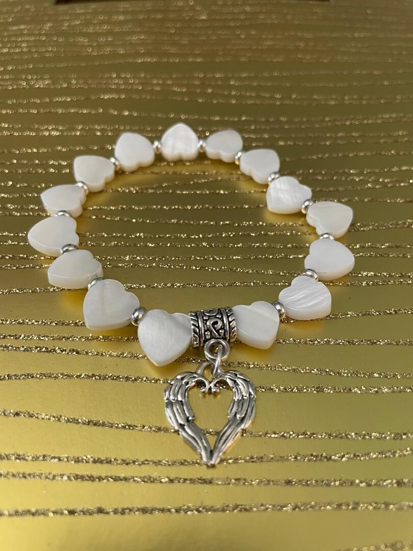 Mother of Pearl Heart Silver